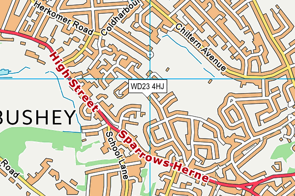 WD23 4HJ map - OS VectorMap District (Ordnance Survey)