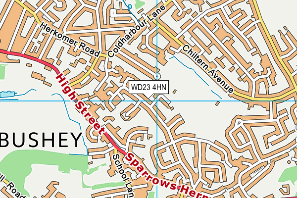 WD23 4HN map - OS VectorMap District (Ordnance Survey)