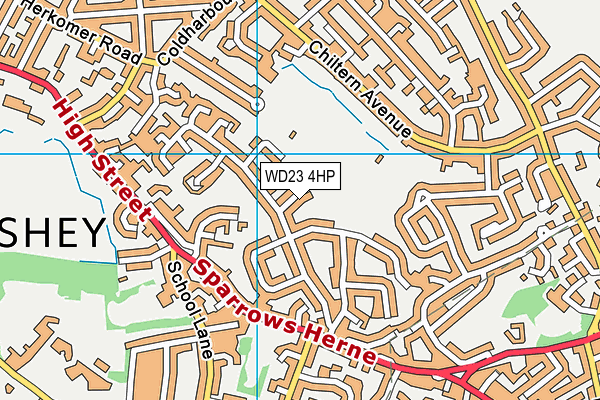 WD23 4HP map - OS VectorMap District (Ordnance Survey)