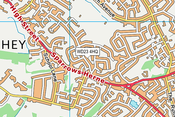 WD23 4HQ map - OS VectorMap District (Ordnance Survey)