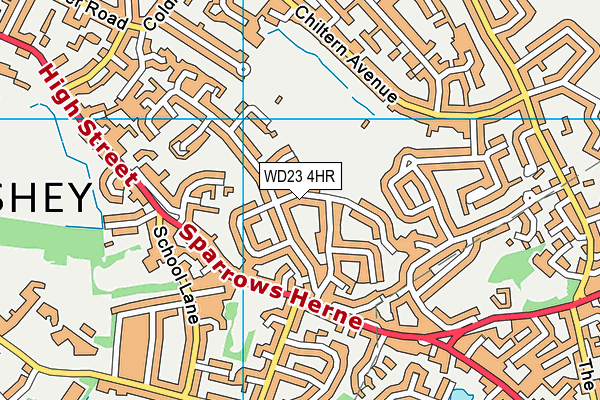 WD23 4HR map - OS VectorMap District (Ordnance Survey)