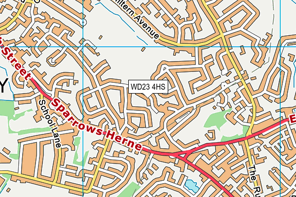 WD23 4HS map - OS VectorMap District (Ordnance Survey)