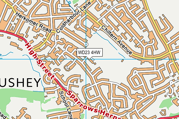 WD23 4HW map - OS VectorMap District (Ordnance Survey)