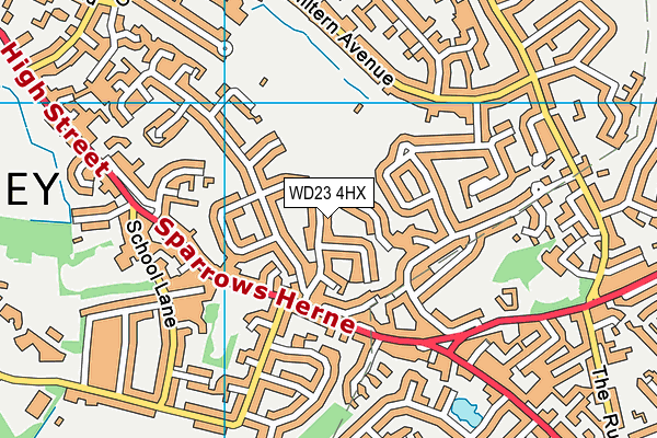 WD23 4HX map - OS VectorMap District (Ordnance Survey)