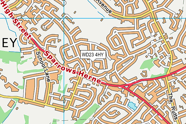WD23 4HY map - OS VectorMap District (Ordnance Survey)