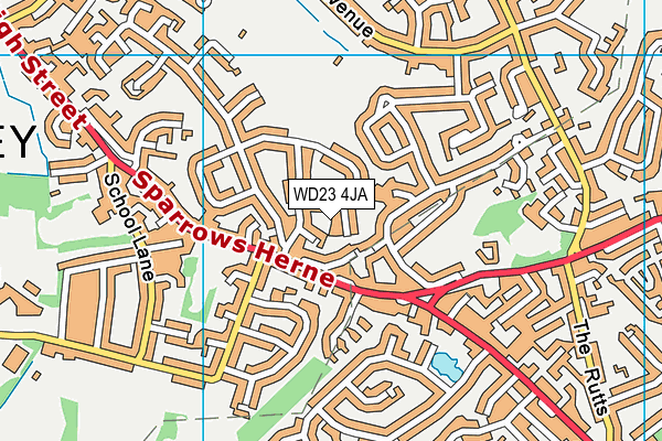 WD23 4JA map - OS VectorMap District (Ordnance Survey)