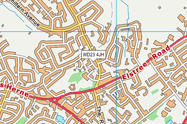 WD23 4JH map - OS VectorMap District (Ordnance Survey)