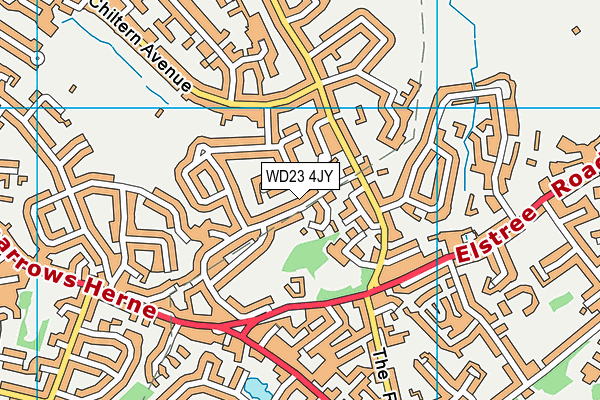 WD23 4JY map - OS VectorMap District (Ordnance Survey)