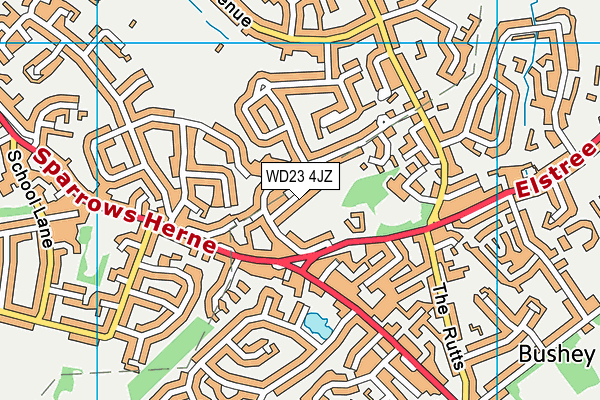 WD23 4JZ map - OS VectorMap District (Ordnance Survey)