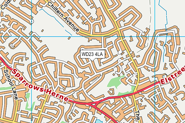 WD23 4LA map - OS VectorMap District (Ordnance Survey)