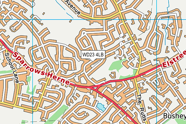 WD23 4LB map - OS VectorMap District (Ordnance Survey)