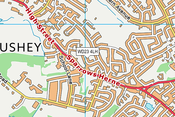WD23 4LH map - OS VectorMap District (Ordnance Survey)