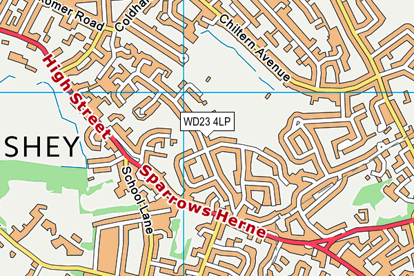 WD23 4LP map - OS VectorMap District (Ordnance Survey)