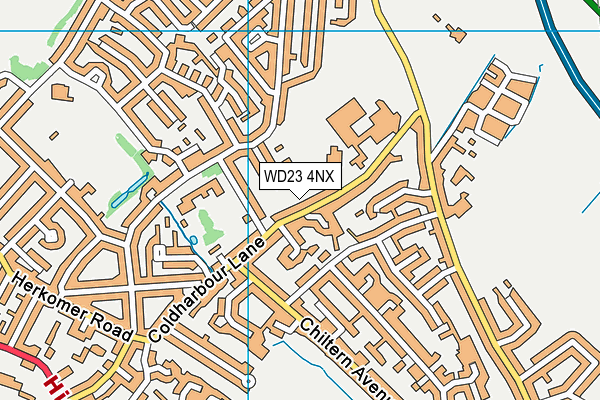WD23 4NX map - OS VectorMap District (Ordnance Survey)