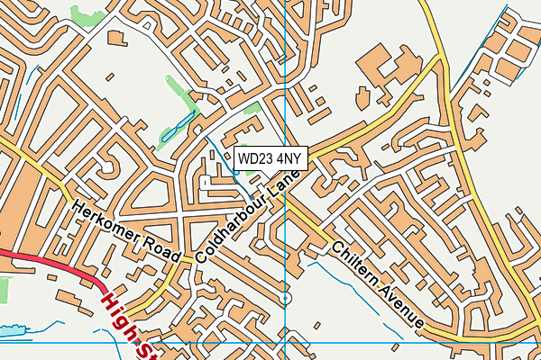 WD23 4NY map - OS VectorMap District (Ordnance Survey)