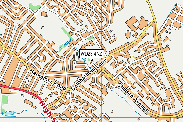 WD23 4NZ map - OS VectorMap District (Ordnance Survey)