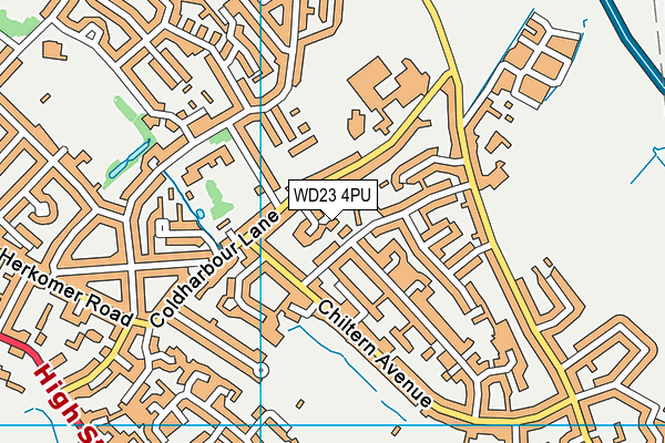 WD23 4PU map - OS VectorMap District (Ordnance Survey)