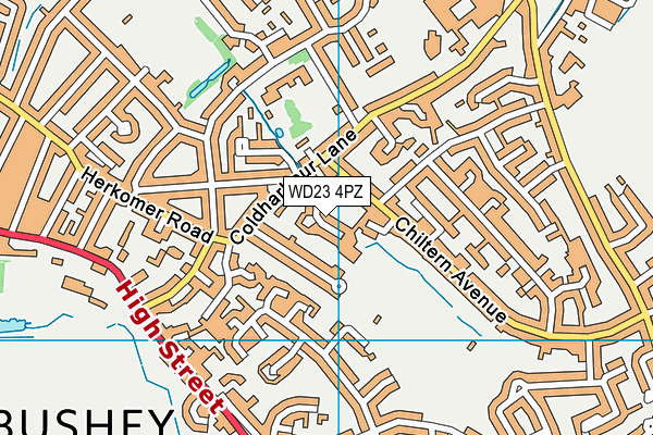 WD23 4PZ map - OS VectorMap District (Ordnance Survey)