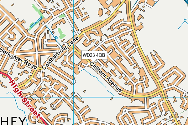 WD23 4QB map - OS VectorMap District (Ordnance Survey)