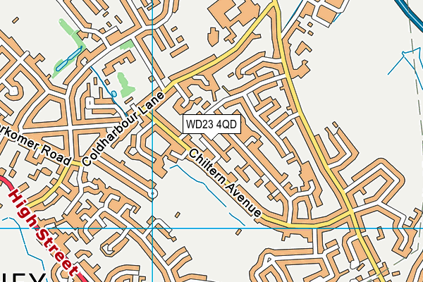 WD23 4QD map - OS VectorMap District (Ordnance Survey)