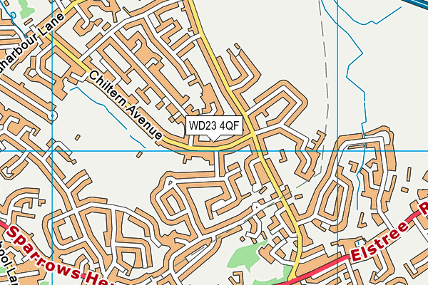 WD23 4QF map - OS VectorMap District (Ordnance Survey)