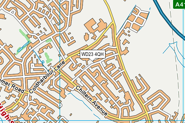 WD23 4QH map - OS VectorMap District (Ordnance Survey)