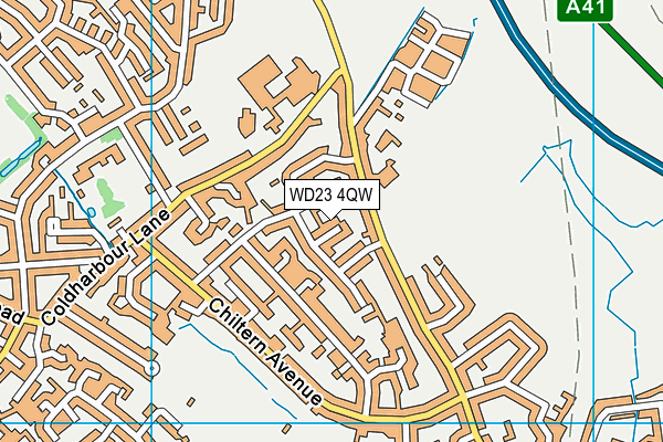 WD23 4QW map - OS VectorMap District (Ordnance Survey)