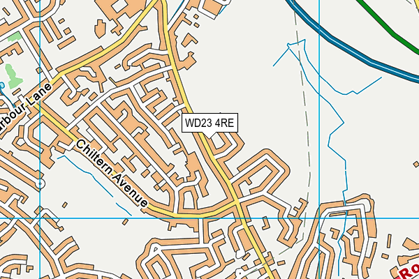 WD23 4RE map - OS VectorMap District (Ordnance Survey)