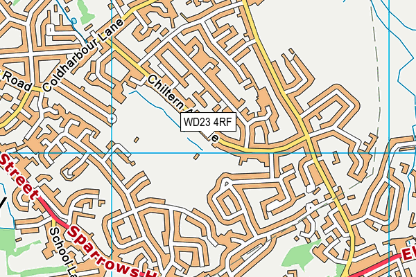 WD23 4RF map - OS VectorMap District (Ordnance Survey)