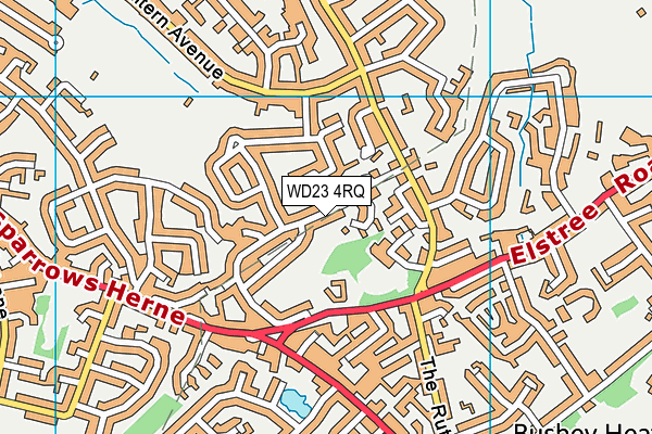 WD23 4RQ map - OS VectorMap District (Ordnance Survey)