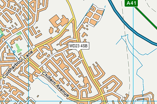 WD23 4SB map - OS VectorMap District (Ordnance Survey)