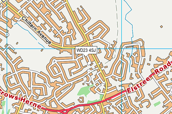 WD23 4SJ map - OS VectorMap District (Ordnance Survey)