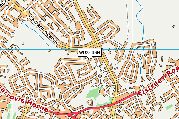 WD23 4SN map - OS VectorMap District (Ordnance Survey)