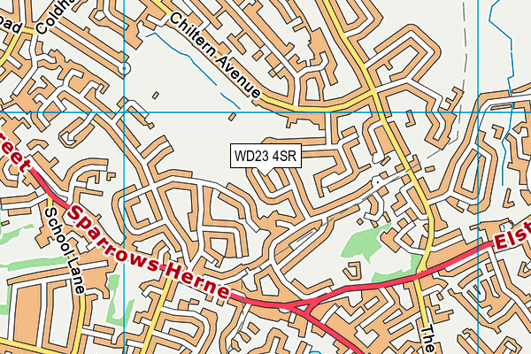 WD23 4SR map - OS VectorMap District (Ordnance Survey)