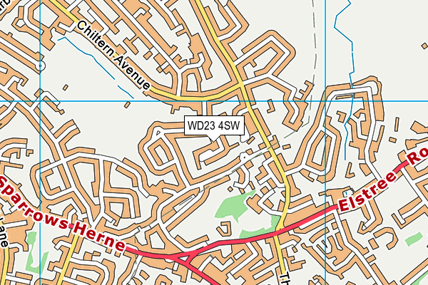 WD23 4SW map - OS VectorMap District (Ordnance Survey)