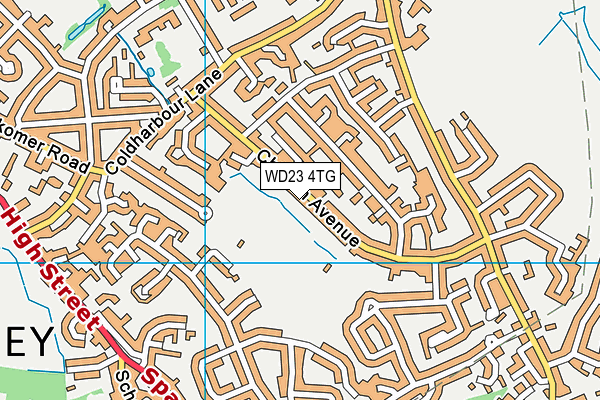 WD23 4TG map - OS VectorMap District (Ordnance Survey)