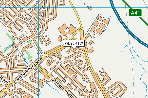 WD23 4TW map - OS VectorMap District (Ordnance Survey)