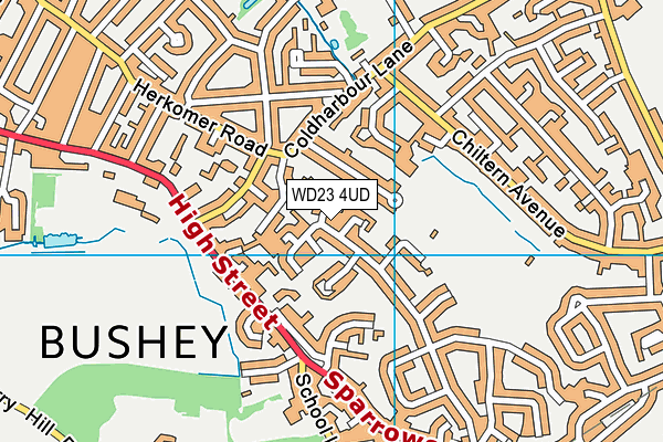 WD23 4UD map - OS VectorMap District (Ordnance Survey)