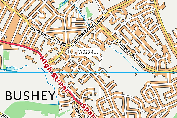 WD23 4UJ map - OS VectorMap District (Ordnance Survey)