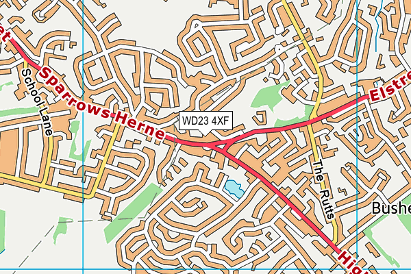 WD23 4XF map - OS VectorMap District (Ordnance Survey)