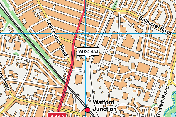 WD24 4AJ map - OS VectorMap District (Ordnance Survey)