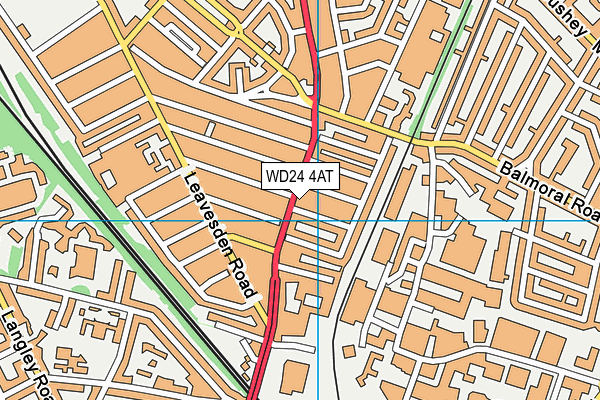 WD24 4AT map - OS VectorMap District (Ordnance Survey)