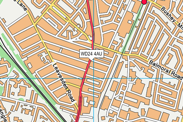 WD24 4AU map - OS VectorMap District (Ordnance Survey)