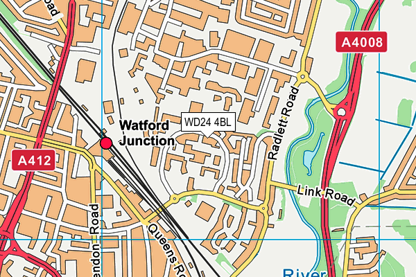 WD24 4BL map - OS VectorMap District (Ordnance Survey)