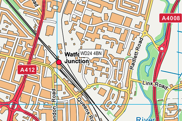 WD24 4BN map - OS VectorMap District (Ordnance Survey)