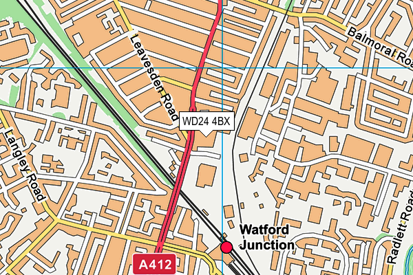 WD24 4BX map - OS VectorMap District (Ordnance Survey)