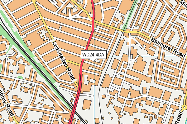 WD24 4DA map - OS VectorMap District (Ordnance Survey)