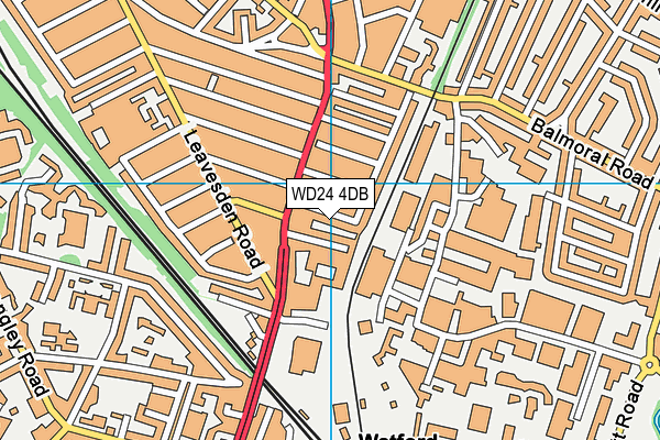 WD24 4DB map - OS VectorMap District (Ordnance Survey)