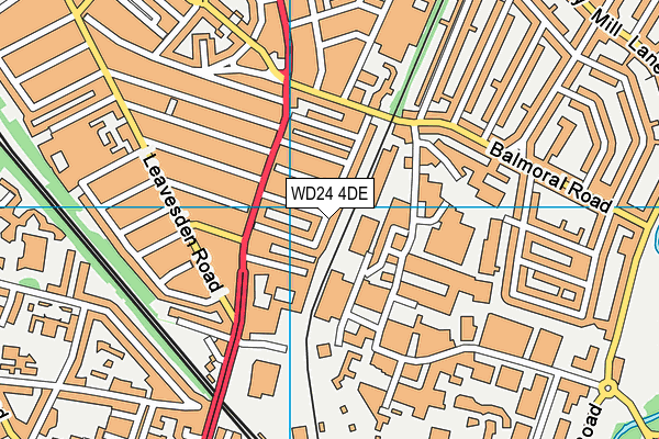 WD24 4DE map - OS VectorMap District (Ordnance Survey)