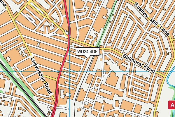 WD24 4DF map - OS VectorMap District (Ordnance Survey)